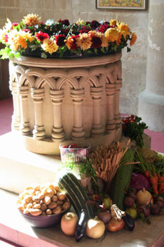 flowers in the church