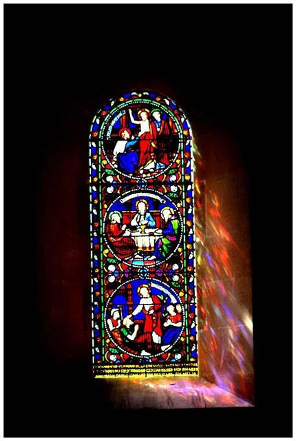 stained glass window in st nicholas church
